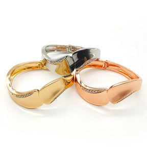 High-Quality Three Color Bracelet - Gold Plating, Zinc Alloy Spring Bracelet