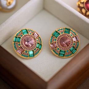 Vintage Round Earrings for Women - European-American Court Style, Unique High-Quality Ear Accessories