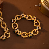 Vintage Chain Bracelet and Necklace for Women - European Elegance - Luxe High-End Retro Design