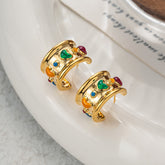 European Style Vintage Earrings for Women - Luxury, High-End Fashion, Unique C-Shaped Heart Ear Studs, Personalized and Elegant Ear Accessories