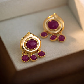 French Vintage Earrings for Women - Unique Light Luxury Style, Palace-Inspired Ear Studs, 2024 New Arrival, High-End Fashion Ear Accessories