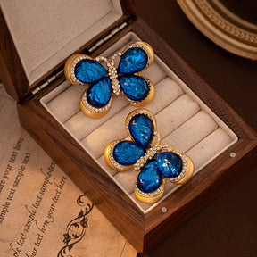 Vintage Butterfly Earrings for Women - Unique Diamond-Encrusted Studs - Luxe Retro Chic Jewelry