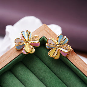 Clover Earrings for Women - Korean Style - Unique Minimalist Design - Trendy Hong Kong Inspired - Versatile Fashion Jewelry