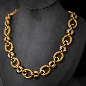 Vintage Chain Bracelet and Necklace for Women - European Elegance - Luxe High-End Retro Design