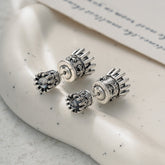 Vintage Earrings for Women - European Style, Removable Silver Cross Ear Studs, Unique Personal Fashion Ear Accessories